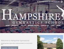 Tablet Screenshot of hampshiregymnastics.com